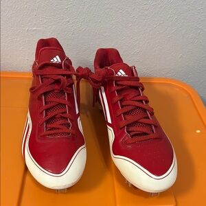 Adidas Red Athletic Baseball Shoes SZ 11.5